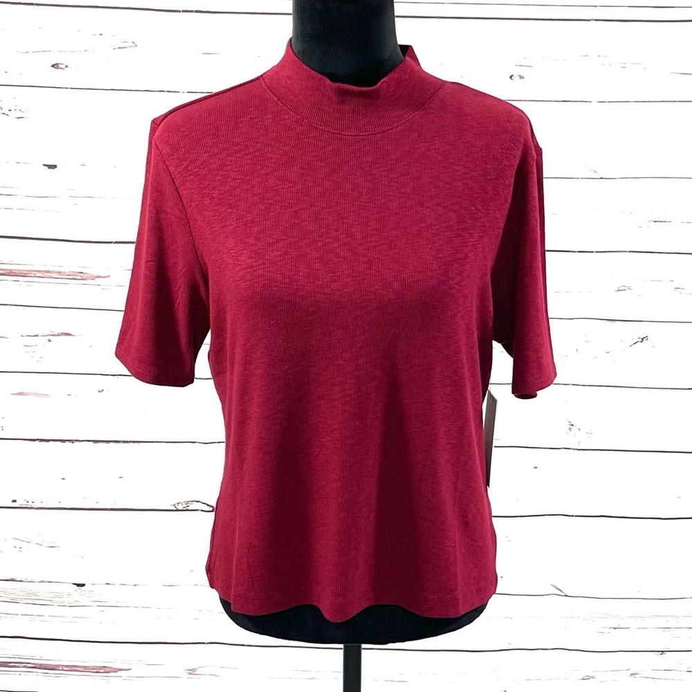 Joie Mock Neck Short Sleeve Top Size XL